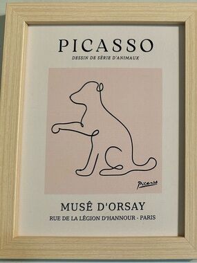 Picasso-Inspired Dog Art Print - French art museum theme